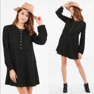 ❗️NEW❗️Ribbed Knit Sweater Dress With Buttons - L